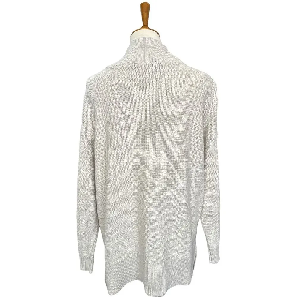 NWT Crown & Ivy Knit Fisherman Coastal Oatmeal Mock Neck Sweater Size Medium - Picture 7 of 9